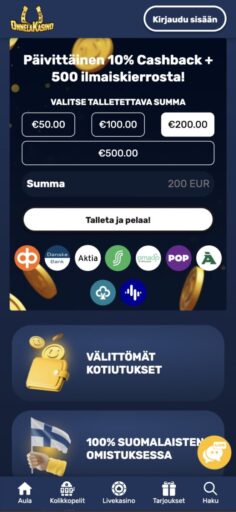 Onnela Kasino talletusbonus